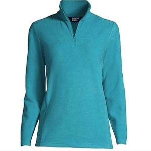 Lands' End ¼ zip fleece pull-over - teal